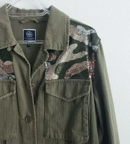 Boom Boom Jeans Sequin Denim Button Down Jacket Coat