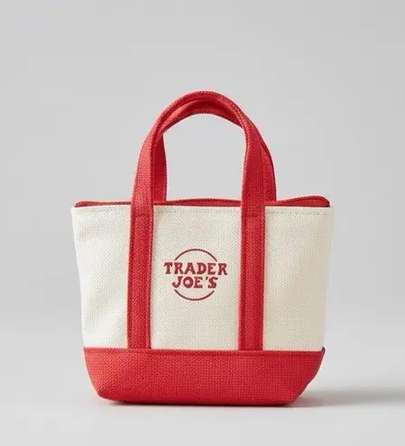 Trader Joe’s Canvas Micro Mini Tote with Reusable Grocery Bag Charm Red