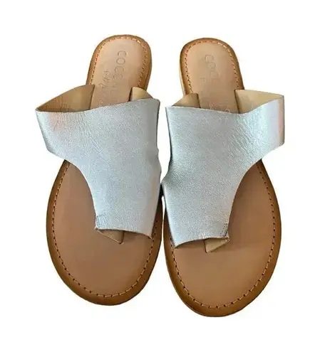 Coconuts by Matisse Women's Silver Whitney Leather Slip On Sandal Size 9