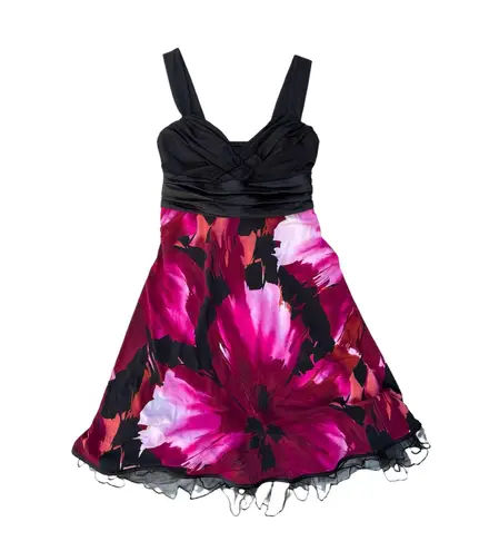 City Triangles Floral Black & Pink Dress Size Small