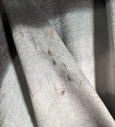 Officine Générale Nadia Gray Striped Linen Short Sleeve Button Front Shirt Dress Size L