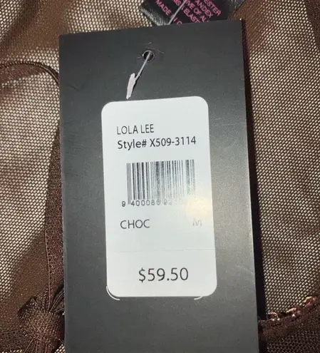 Frederick's of Hollywood Frederick’s of Hollywood Womens Brown Lola Lee Mesh Teddy