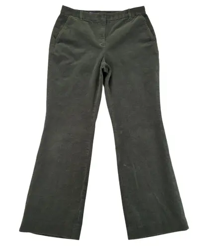 Brooks Brothers Women's Size 10 Corduroy Flared Pants Olive Green Heavy