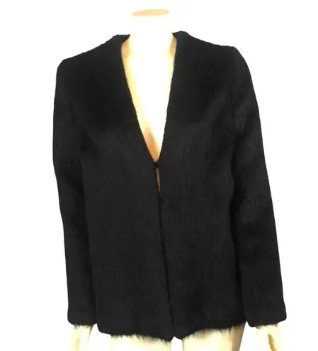 Boutique REVERSIBLE BLACK HOBO FAUX FUR COAT size medium