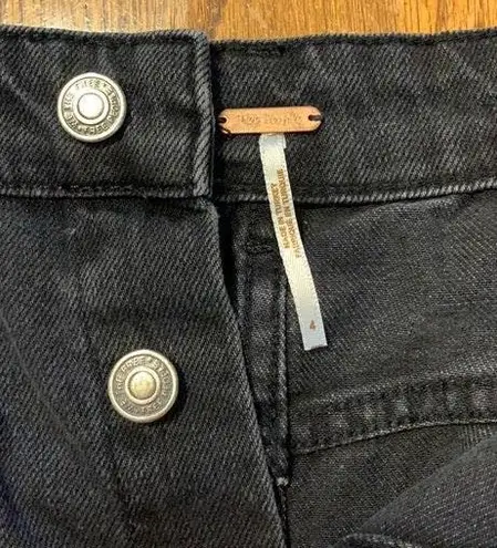 Free People Black Denim Skirt