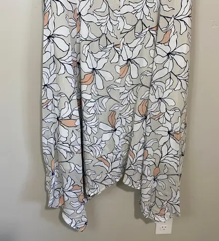 Jones New York Women’s Floral Handkerchief Hem Dress Stone Combo Size 14 NWT