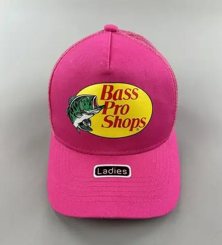 Bass Pro Shops  Hat Cap Camp Snapback Trucker Mesh Fish Outdoor Pink Ladies GUC