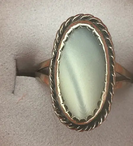 Beautiful Sam P Sterling Silver 925 Mother of Pearl Ring Size 3.5