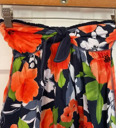 Hollister Y2K  Dark Hawaiian Floral Strapless Tunic