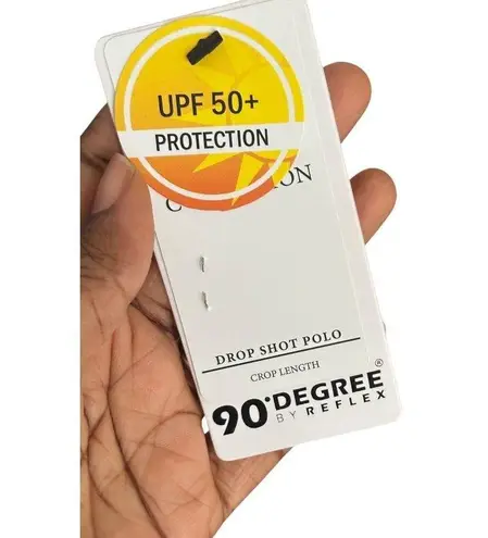 90 Degree By Reflex Work Out Polo Crop Top UPF 50+ Protection