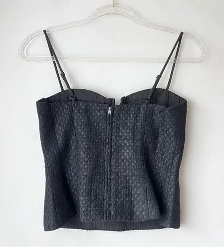 Love Bonito Black Textured Xibrey Padded Bustier Top 4 / S NWT