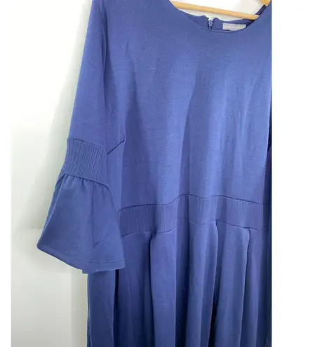 Jessica London Jessica London Midi Dress Women Plus 26W Blue Bell Sleeve Modest Cottagecore