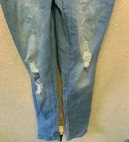 Wax Jean denim overalls sz S distressed medium wash western cowgirl casual comfy