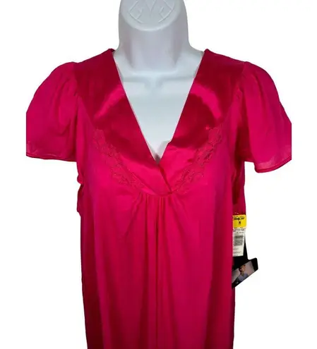 Vanity Fair Vintage New Nightgown Pink Medium Short Sleeve Nylon Peignoir