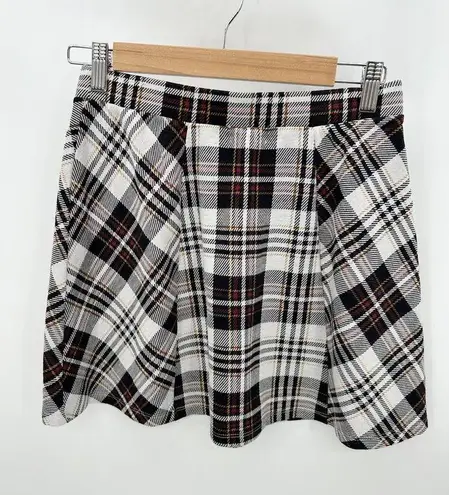 Full Tilt  Black White Plaid Mini Skirt Elastic Stretch Waist Women Size Small