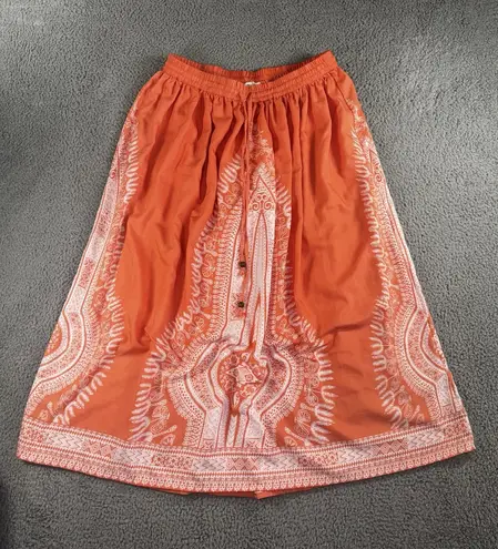 Gypsie Blu Skirt Women Large Maxi Hippie Stretch Waist Boho Aztec Pink