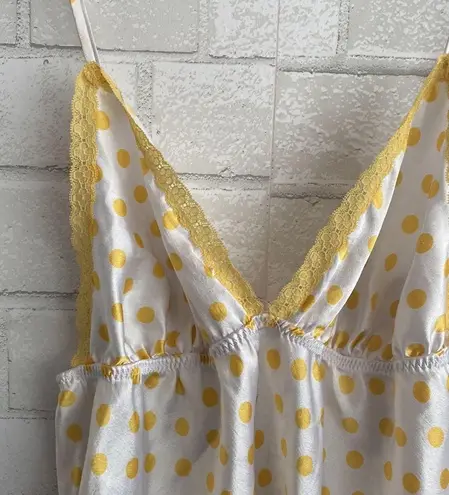 Victoria's Secret Vintage Victoria Secret Polka Dot Lace Trim Yellow Night Dress