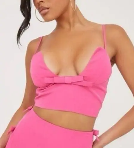 EGO NEW Pink Crop Bow Detail Shirt Size 6