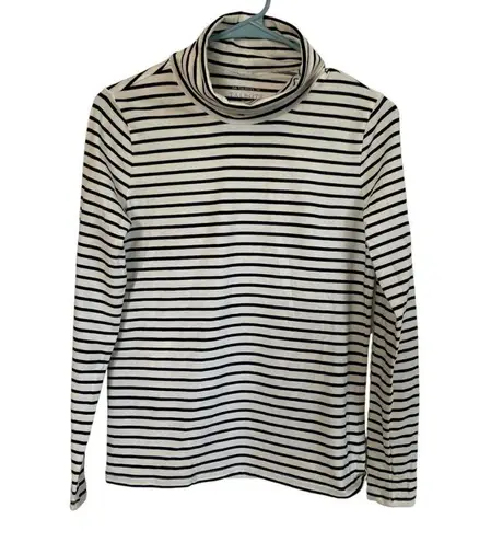 Talbots The Talbot Tee women's petite P black and white stripe turtleneck NWT