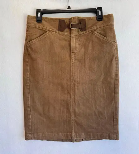 Lauren Jeans Ralph Lauren Brown Cotton Blend Belted Pencil Skirt equestrian 4