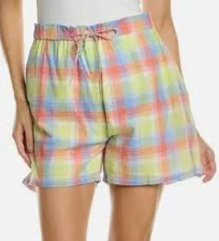 Johnny Was Delacey Plaid Paperbag Shorts.