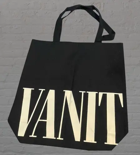 Vanity Fair Canvas Tote Bag Shopper Logo Fashion Magazine Retro Y2K 1990s Black