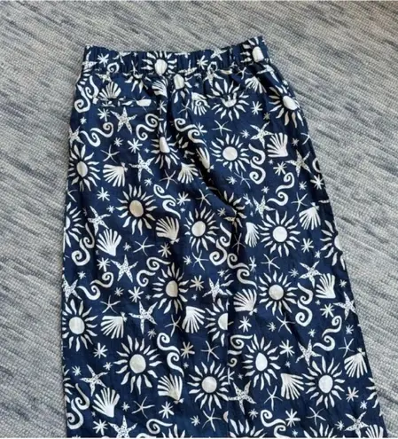 C&C California Wide Leg Blue and White Floral Pants