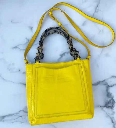 Edie Parker micro patent leather croc-embossed convertible tote shoulder bag