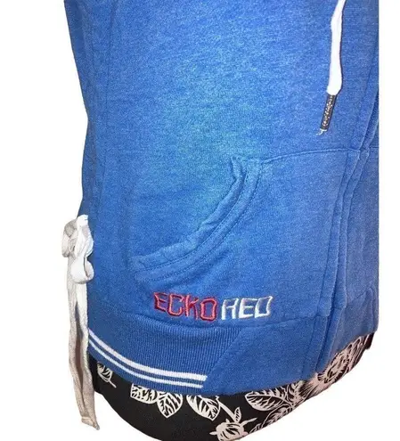 Ecko Red Rare Y2K Side Tie Hoodie Glitter Embellished Rhino Winter Vintage