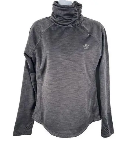 Umbro Athletic Side Zip Turtleneck Fleece Lined Gray Sweatshirt Medium