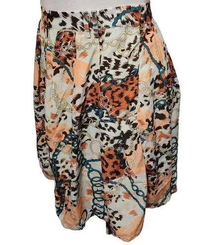 Alythea ecru animal print baroque mini skirt size large