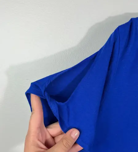 Roaman’s Women’s Plus Size Royal Blue Twist Cutout Short Sleeve Top 22/24 1X