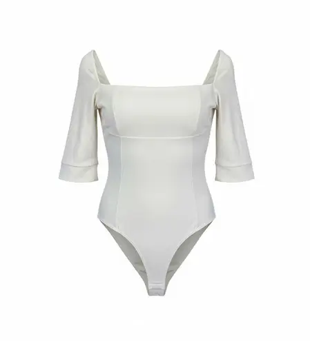 FP Movement by Free People White Stretch Bodysuit Size M NWT | Square Neck Size M