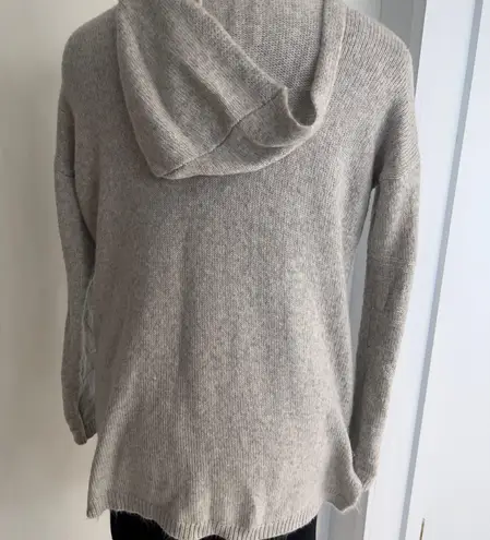 Oversized Knit Hood Sweater Gray Size L