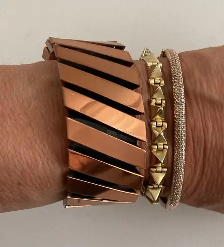 Vintage Oxidized Copper Cuff Bracelet SATC Barneys Emily in Paris Style Gold