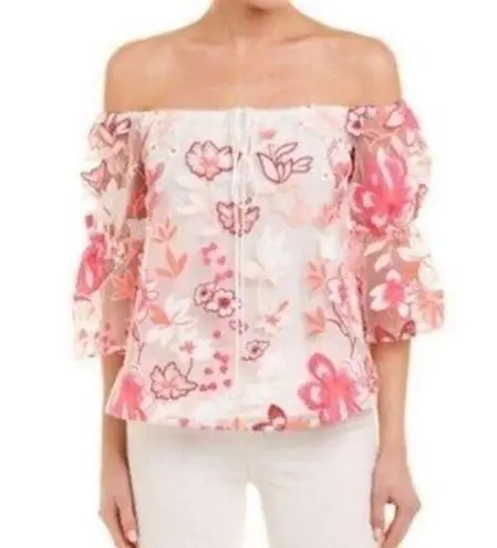 Alexia Admor Embroidered Off the Shoulder Top