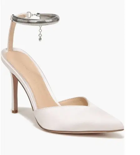 Veronica Beard ivory Lisa Chain Ankle Strap Pointed Toe Pump size 10