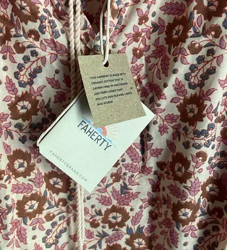 Faherty Florence Peasant Top Earth Block Print