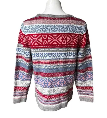 Christopher & Banks NET,  Heart Fair Isle Sweater, Sz Petite M