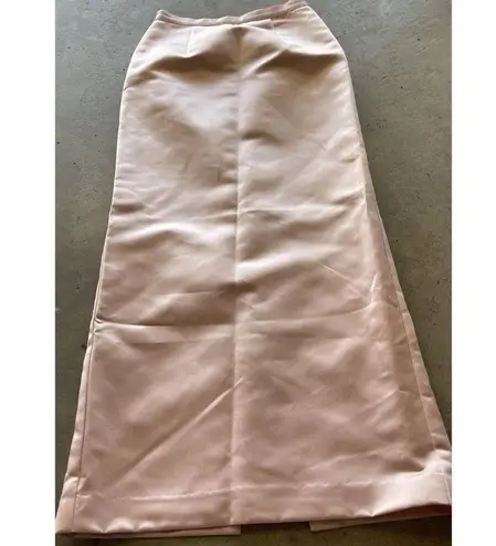 Vintage Pinky & Me Skirt Womens Size 4 Pink Formal Satin Long Maxi Lined Back