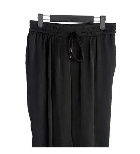 ZARA  Trf Tapered Elastic Drawstring Waist Harem Pant Pockets Sheer M Black