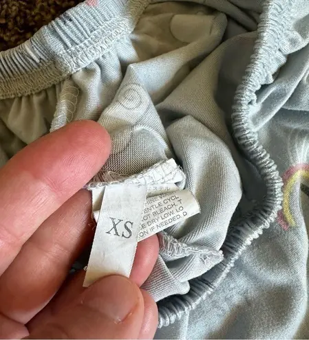 Womens/juniors pajama set long sleeve pants mountains clouds XS White