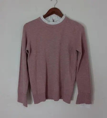 Vila Milano Ñ Women Light Layered Pink Sweater Size M