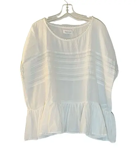 Velvet By Graham And Spencer WHITE Baby Doll Cotton Top Anthropologie Size Med