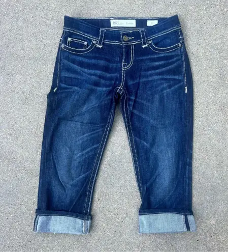 BKE Buckle Payton Capri Jeans Dark Wash Flap Pocket Size 27 ABK429