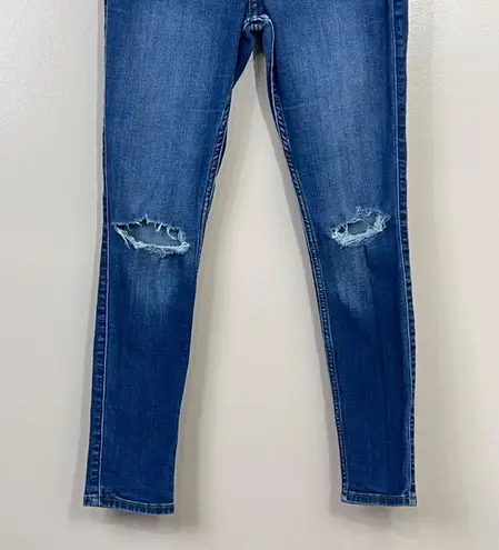 Hollister Jeans Womens Sz 5 S Blue High Rise Super Skinny Distressed 27x28