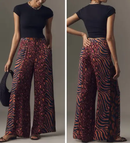 Lowry Farm Pants Farm Rio Mixed Print Wide-Leg Pants, Size L