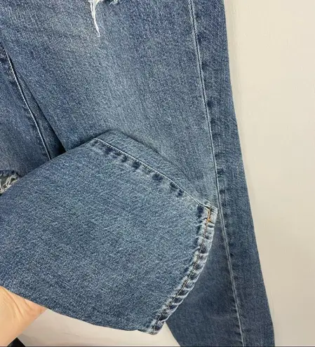 Gap Y2K  Relaxed Fit Distressed Straight Leg Overalls Sz Small Boho Western