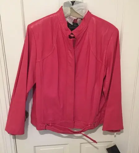 Terry Lewis Pink leather jacket new with tags size 1X - Image 2