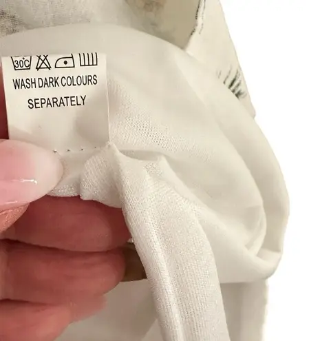 SM WARDROBE PINEAPPLE WHITE PRINT SLEEVELESS BELTED DRESS M Size M